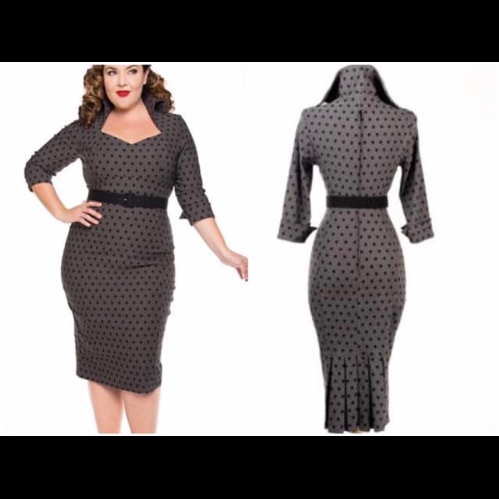 Pinup Girl Clothing Lorelei Dress Black Polka Dots